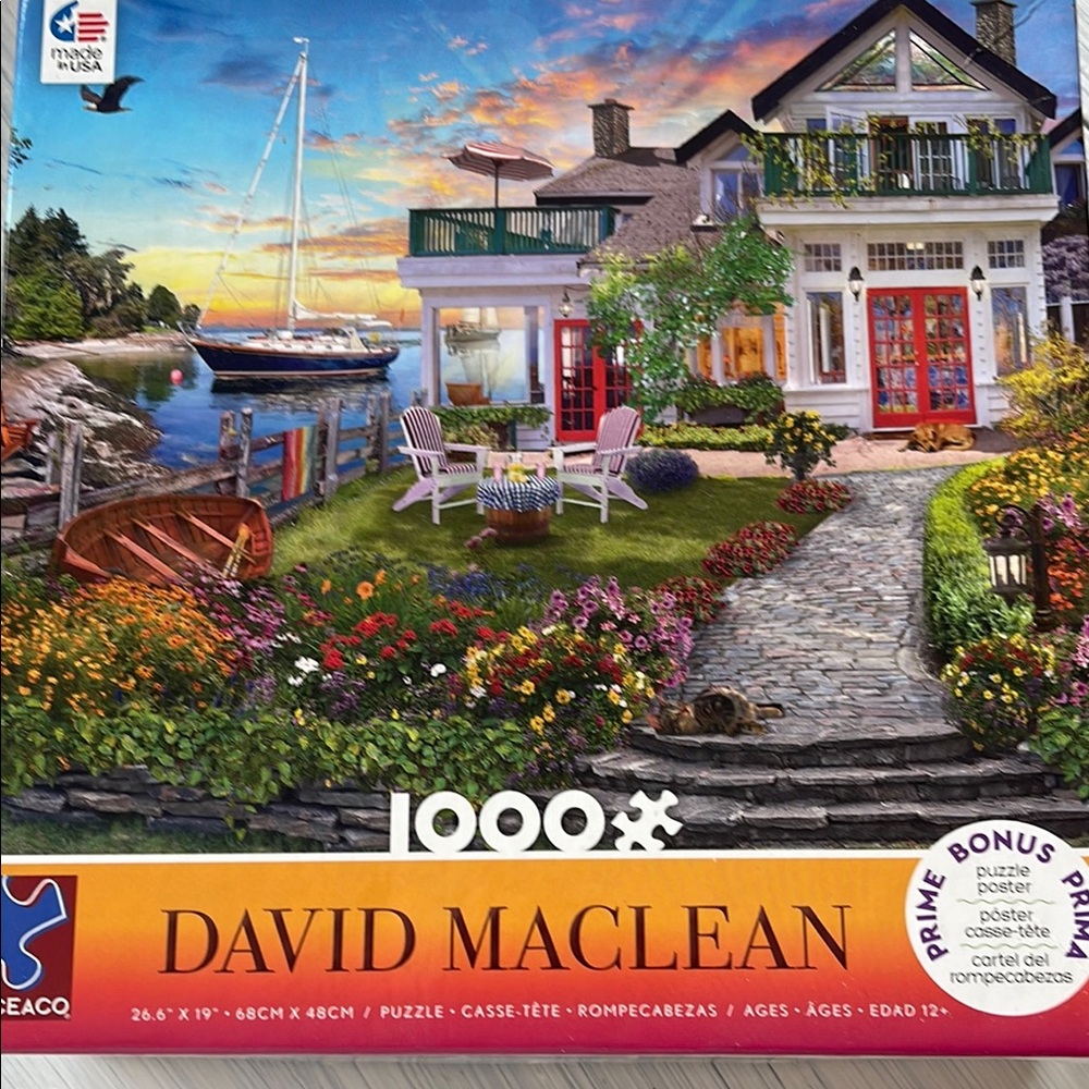 Vibrant Lakeside House 1000 Piece Puzzle